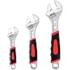 Navegando Adjustable Spanner,3pcs Deep Jaw Adjustable Wrench Set with Soft Grip, Dual Scale (SAE/Metric) 6/8/10 in