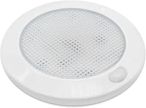 Dream Lighting 12V DC 3inches LED Downlight/Under Cabinet LED for Campervan, Motorhome, Caravan, Boat, Marine and Vehicle Warm White Lighting, with On/Off Switch, 2.4w, 175 lm, White Bezel