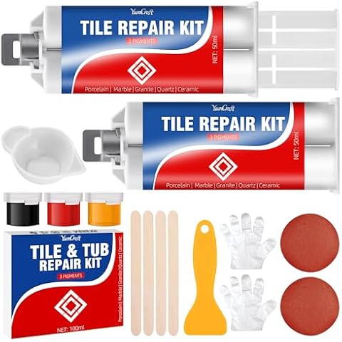 Porzellan-Reparaturset, 100 ml, Weiß mit Werkzeug, Fiberglas-Reparaturset, Wannen-,...
