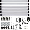 AlBOO Under Cabinet Kitchen Lights Wired LED 6000K Dimmable,28cm Under Cupboard Kitchen Lights 12V Plug in with Mains,Ultra Thin Fixture Under Couter Lights Display Lights for Cabinet Cupboard 6 Pack