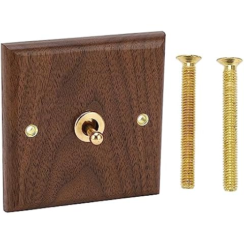 250 V Wall Panel Switch Plate, Socket Covers, Wooden Handmade Rocker Switch, Flush-Mounted Walnut Material Socket, Retro Single Rocker Switch Panel