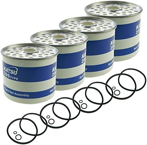 KATSU Filter Element 4 Pieces Compatible with Racor CAV296 Diesel Engine Fuel Filter Water Separator Replacement Truck Tractors Marine Electric Generator SP48273003