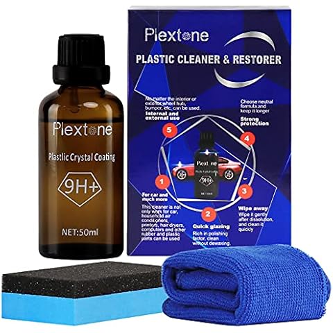 Plextone Plastic Cleaner & Restorer, Plastic Polish, Car Plastic Restorer Prevents Drying & Aging, Plastic Care for Cars, Truck, Motorcycle.