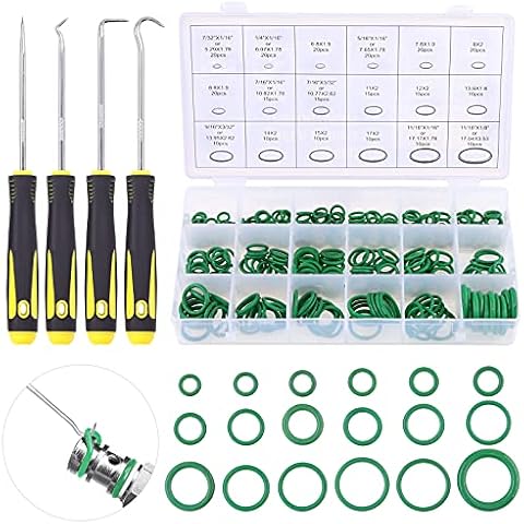 Glarks 274Pcs 18 Size O Rings Seal Gasket Washer O Ring Assortment with 4Pcs Picks and Hooks Set for Faucet Tap Plumbing and Car Vehicle Automotive Repair, Air or Gas Connections
