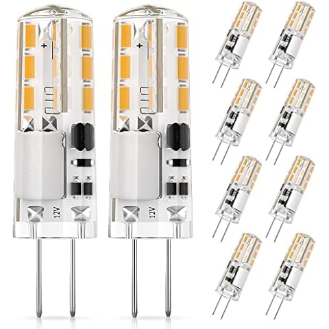 DiCUNO G4 LED Light Bulbs, 1.2W Equivalent to 10W Halogen, 120LM, Warm White 3000K, 12V Non-Dimmable G4 Capsule Bulbs for Home Lighting, 10-Pack
