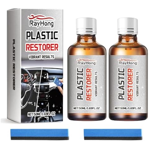 Eclare 2x50ml Back to Black Trim Restorer, Car Plastic Restorer Black, RayHong Car Interior Plastic Restoration, Plastic Restorer for Car