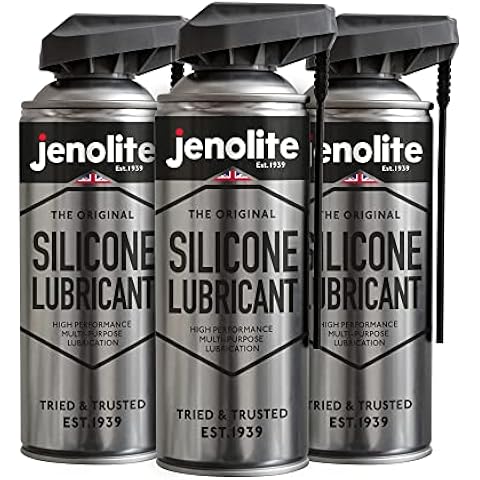 JENOLITE Silicone Spray Lubricant | 3 x 400ml | SMART STRAW | Multi-Purpose Silicone Lubricant | Heat Resistant, All-Weather Protection, Repels Dirt & Moisture, Non-Toxic Silicone Spray