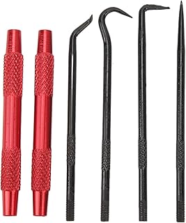 6Pcs Pick and Hook Tool Set, O Ring Seal Removal Pick Tool Kit with Handle Nonslip, Carbon Steel O Ring Seal Puller Hooked...