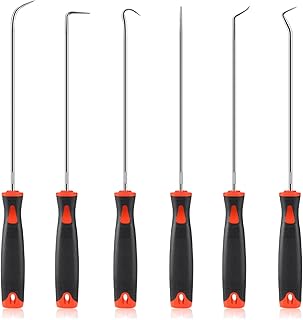 6pcs Precision Pick and Hook Set (240mm), Sexyhot Car Auto Oil Seal Puller/Gasket Picks Set Tool, Long Reach Precision Pic...