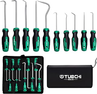 10 pcs Pick and Hook Set, 5 Pick Set 155mm+5 Pick Set 220mm, Pick Hand Tool Sets, Auto Oil Seal Puller, Pry Bar Set for Ea...