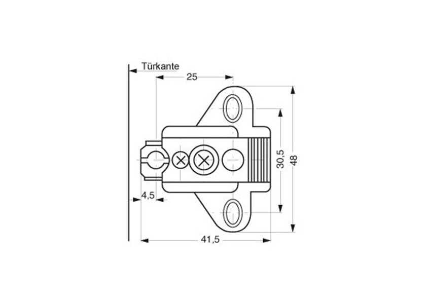 Edelstahl Einbau-Scharnier 19 mm Überstand Bild 4 von 4