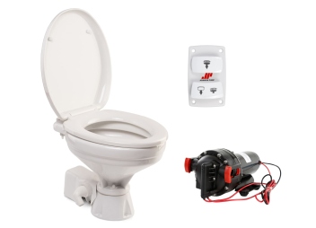 Image of AquaT Silent Electric On-Board Toilet / 12 V / comfort size / seawater pump