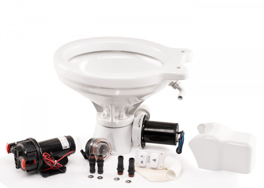 JOHNSON PUMP AquaT Silent Electric On-Board Toilet 12 V comfort size seawater pump Image 8 of 11