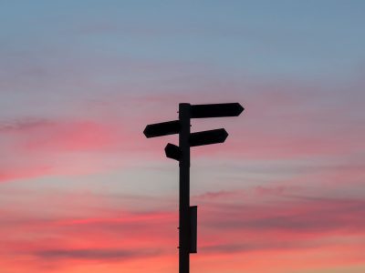 sign in the sunset