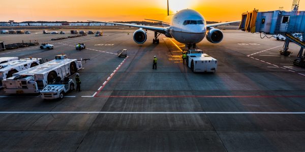 airport sunset aeroplane