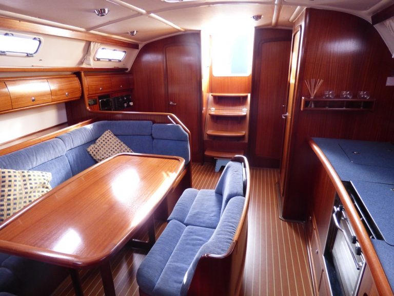 Main saloon looking aft