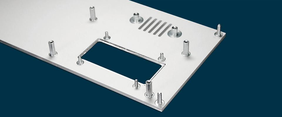 Front panels with threaded bolts