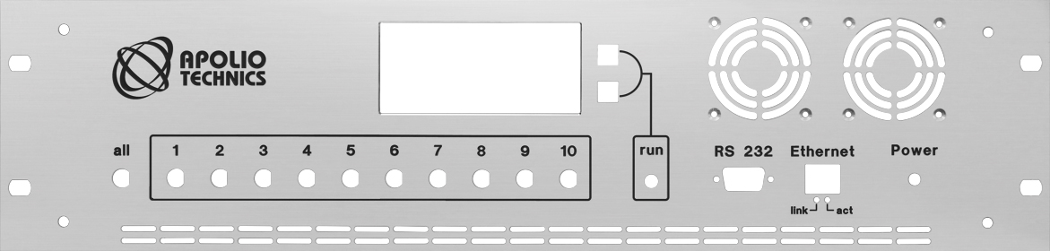 Front panel with material and colour selection